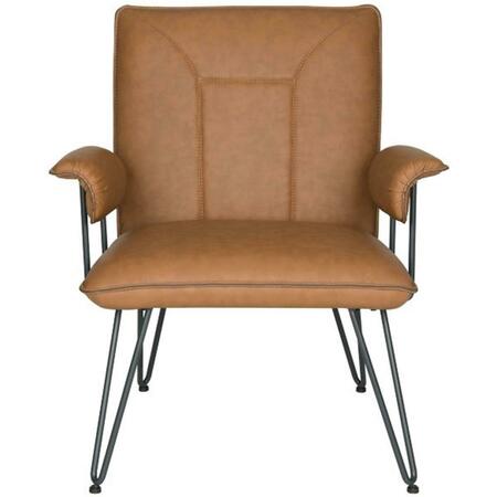 SAFAVIEH Johannes Arm Chair- Camel - 32.7 x 28.2 x 29.1 in. FOX1700C